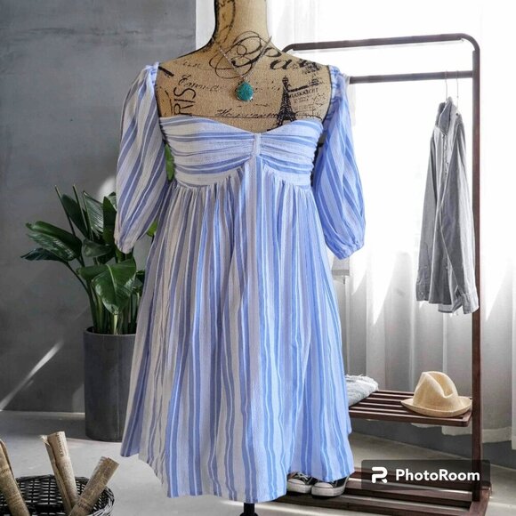 Romeo & Juliet Couture Dresses & Skirts - Romeo & Juliet Couture Off-the-Shoulder Dress Blue / White Stripes -M